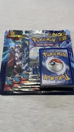 TCG Lightning Set 4 Pack with 1 Bonus Card Silver Tempest Paradox Rift Pokemon - Image 1