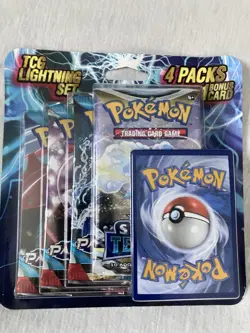 TCG Lightning Set 4 Pack with 1 Bonus Card Silver Tempest Paradox Rift Pokemon - Image 3