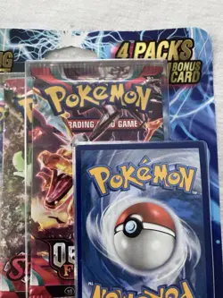 Konami Pokemon TCG Lightning Set Booster 3 Packs 1 Bonus Card Obsidian Scarlet - Image 3