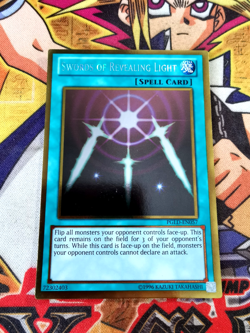 Swords of Revealing Light pgld-en057 Unltd Ed (NM) Gold Rare Yu-Gi-Oh! - Image 1
