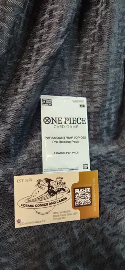 One Piece Card Game OP-02 Paramount War Pre Release Pack English New - Image 1