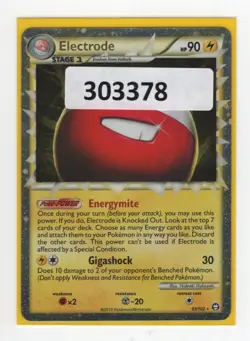 (303378) ELECTRODE PRIME 93/102 Ultra Rare HGSS Triumphant Pokemon Card DAMAGE - Image 1