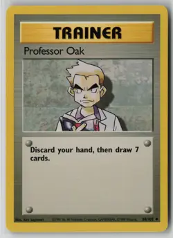 Professor Oak 88/102 Pokemon Base Set Uncommon Moderately Played Card (MP) - Image 1