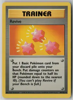 Revive 89/102 Pokemon Base Set Uncommon Moderately Played Card (MP) - Image 1