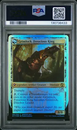MTG - Hascon 2017 Promo - Grimlock, Dinobot Leader Ferocious King #1 - PSA 9 - Image 2
