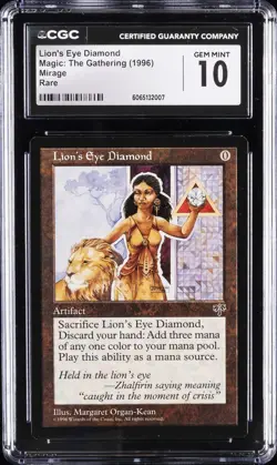 1996 MAGIC: THE GATHERING MIRAGE - RARE LION'S EYE DIAMOND CGC 10 GEM MINT - Image 1