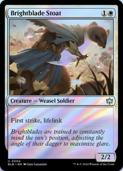 Brightblade Stoat 0004 MTG Bloomburrow Uncommon Foil NP - Image 1