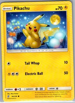 Pikachu 56/236 Non Holo SM - Unified Minds - Pokemon Card - NM - Image 1