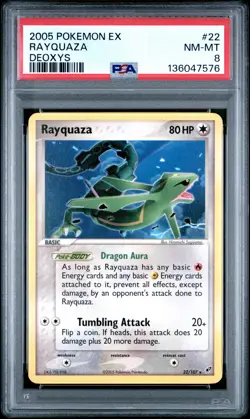 2005 POKEMON EX DEOXYS #22 RAYQUAZA PSA 8 - Image 1