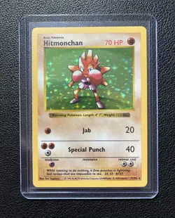Pokemon Hitmonchan Holo Base Set Shadowless #7/102 Vintage 1999 NM+ - Image 1