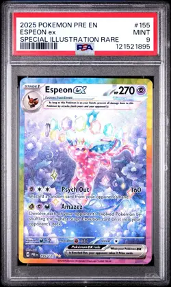 2025 POKEMON PRISMATIC EVOLUTIONS SPECIAL ILLUSTRATION RARE ESPEON EX PSA 9 - Image 1