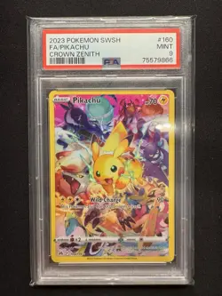 PSA 9 Pikachu 160/159 Secret Rare Crown Zenith Pokemon Card - Image 1