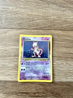 Pokemon TCG Mewtwo Base Set Holo Unlimited Rare Card 10/102 LP Pokemon - Image 1