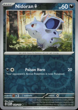 Pokemon Card Nidoran Scarlet & Violet 151 Reverse Holo 029/165 Near Mint - Image 1