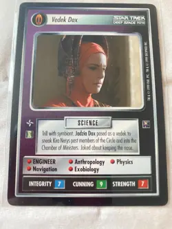 Star Trek CCG 1E 2nd Anthology VEDEK DAX Card NEVER PLAYED - Image 1