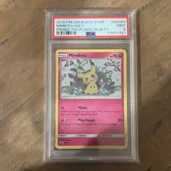 Pokemon TCG Mimikyu Holo SM Black Star Promo SM163 PSA 9 2019 Fairy Type Card - Image 1