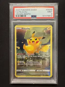 PSA 9 Pikachu GG30 Galarian Gallery Crown Zenith Pokemon Card - Image 1
