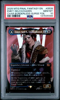 2025 MTG FINAL FANTASY EMET-SELCH, UNSUNDERED/HADES, SORCERER OF ELD PSA 10 - Image 1