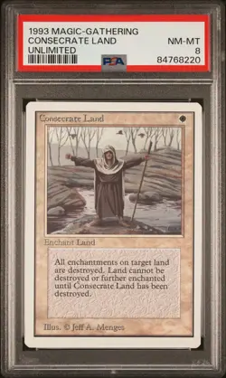Consecrate Land - Unlimited - NM to Mint - PSA 8. POP 8. More MTG in store. - Image 1