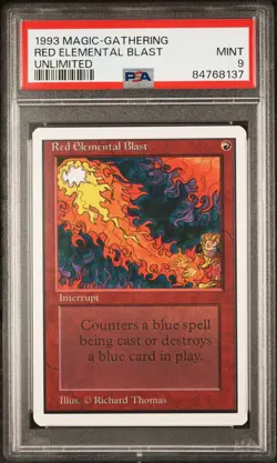 Red Elemental Blast - Unlimited - MINT - PSA 9. See MTG in store. - Image 1