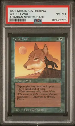 Wyluli Wolf (Dark) - Arabian Nights - MTG - NM to MINT. PSA 8. - Image 1