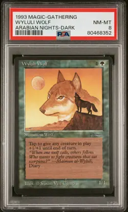 Wyluli Wolf (Dark) - Arabian Nights - MTG - NM to MINT. PSA 8. - Image 1
