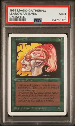 Llanowar Elves - Unlimited - MINT - PSA 9. POP 21. More MTG in store. - Image 1
