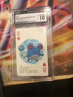 Marill Pokemon Playing Card CGC GM 10, 8 of hearts 2012 Japanese - Image 1