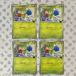4x Cynthia's Roselia 7/182 x4 Destined Rivals Pokemon TCG Playset NM - Image 1