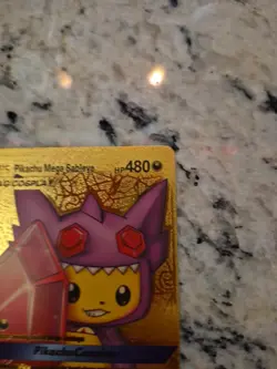 Pikachu Mega Sableye Tag Cosplay Gold Foil Fan Art Vinyl Collector Pokemon - Image 4
