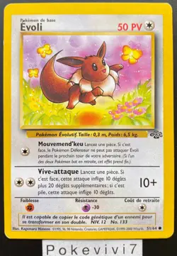 Carte Pokemon EVOLI 51/64 Commune JUNGLE Wizards FR OCCASION - Image 1