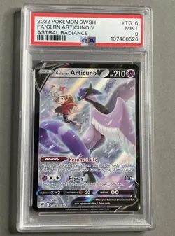 Pokemon PSA 9 Mint Galarian Articuno V TG16/TG30 Astral Radiance - Image 1