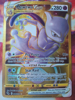 Mewtwo VSTAR 086/078 Pokemon GO TCG Gold Secret Holo Rare NM - Image 1
