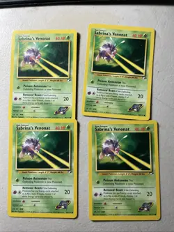 (4x) Pokemon TCG Gym Heroes - 96/132 Sabrina's Venonat, Unlimited Common - Image 1