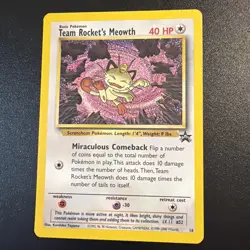 Pokemon Card - WoTC Black Star Promo Team Rocket's Meowth #18 LP - Image 1