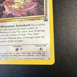 Pokemon Card - WoTC Black Star Promo Team Rocket's Meowth #18 LP - Image 4
