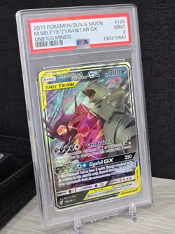 Pokemon Card TCG Mega Sableye & Tyranitar GX 126/236 Sm-Unified Minds Holo PSA 9 - Image 1