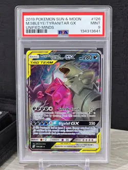 Pokemon Card TCG Mega Sableye & Tyranitar GX 126/236 Sm-Unified Minds Holo PSA 9 - Image 3