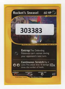 (303383) ROCKET'S SNEASEL WINNER STAMPED Pokemon BEST Promo Card #5 - Image 1