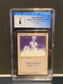MTG ALPHA --- HOLY STRENGTH --- Common! Magic! CGC 6! Ex/NM! - Image 1