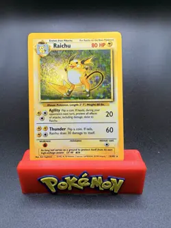 Raichu 14/102 Pokemon TCG 1999 Base Set Unlimited Holo Rare NM - Image 1