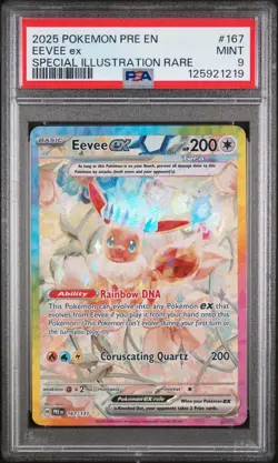 2025 POKEMON PRE EN-PRISMATIC EVOLUTIONS #167 EEVEE EX PSA 9 - Image 1