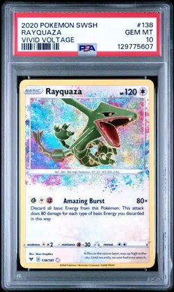 Pokemon Rayquaza Vivid Voltage Amazing Rare #138 PSA 10 Gem Mint - Image 1