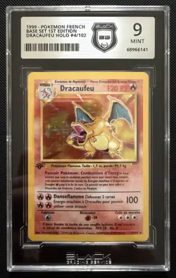 🔥 1999 POKEMON CARD FRENCH BASE SET 1. EDITION DRACAUFEU HOLO RARE NM 9 BGS 🔥 - Image 1