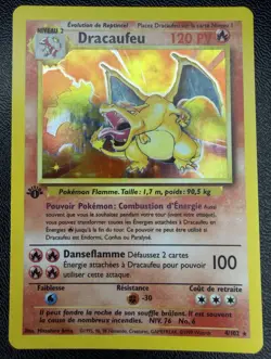 🔥 1999 POKEMON CARD FRENCH BASE SET 1. EDITION DRACAUFEU HOLO RARE NM 9 BGS 🔥 - Image 3