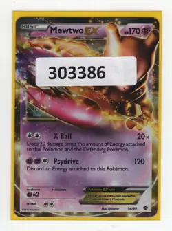 (303386) MEWTWO EX 54/99 B&W NEXT DESTINIES Ultra Rare Holo Pokemon Card - Image 1