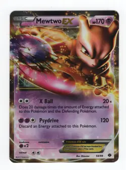 (303386) MEWTWO EX 54/99 B&W NEXT DESTINIES Ultra Rare Holo Pokemon Card - Image 2
