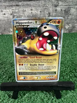 Hippowdon LV. X 107/111 Pokemon Card Holo Foil 2009 Rising Rivals NEAR MINT - Image 2