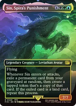 Sin, Spira's Punishment FOIL BORDERLESS - 0348 - Rare - Final Fantasy FIN MTG - Image 1