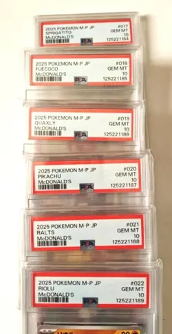 Pikachu McDonald's Promo Complete Set Pokemon Card Japanese PSA 10 Sequential - Image 3